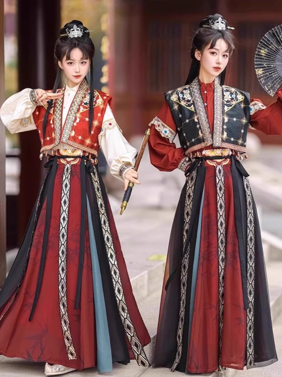 汉服出租花木兰齐腰襦裙酷飒图片