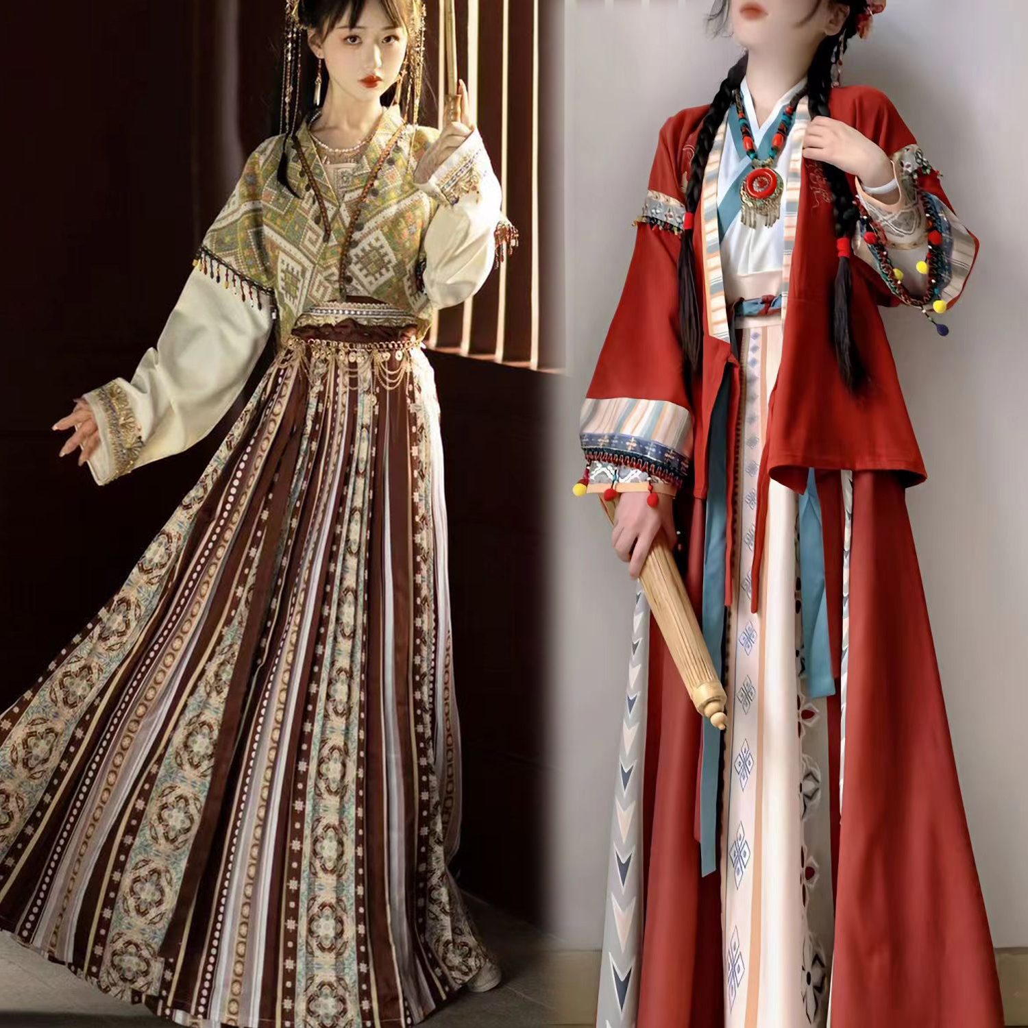 改良褙子唐制齐腰显瘦古装敦煌