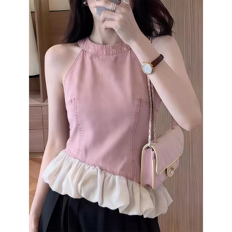 高级感韩系chic别致小吊带女夏外穿独特漂亮巨好看的背心无袖上衣