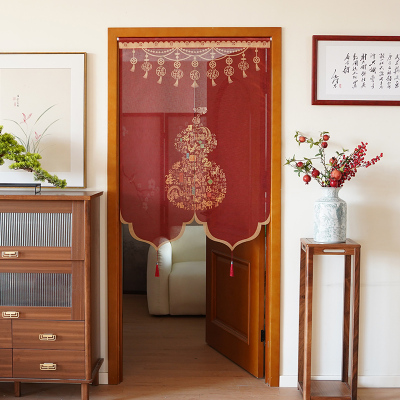 葫芦新中式组合帘门帘隔断帘玄关中国风新年半帘卧室厨房红色帘子