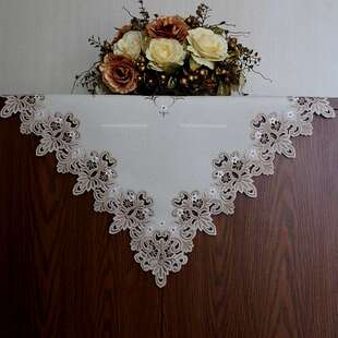 刺绣餐桌布艺台布茶几巾现代简约家用绣花方巾盖布圆桌布多用盖巾