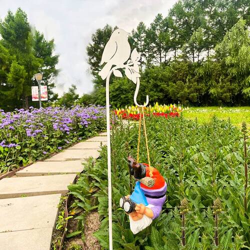 大傅铁艺挂钩插件仿真小鸟户外花园造景装饰布置院子阳台花盆杂货