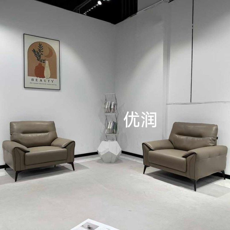 现代简约真皮沙发客厅头层牛皮皮质三人办公室西皮沙发