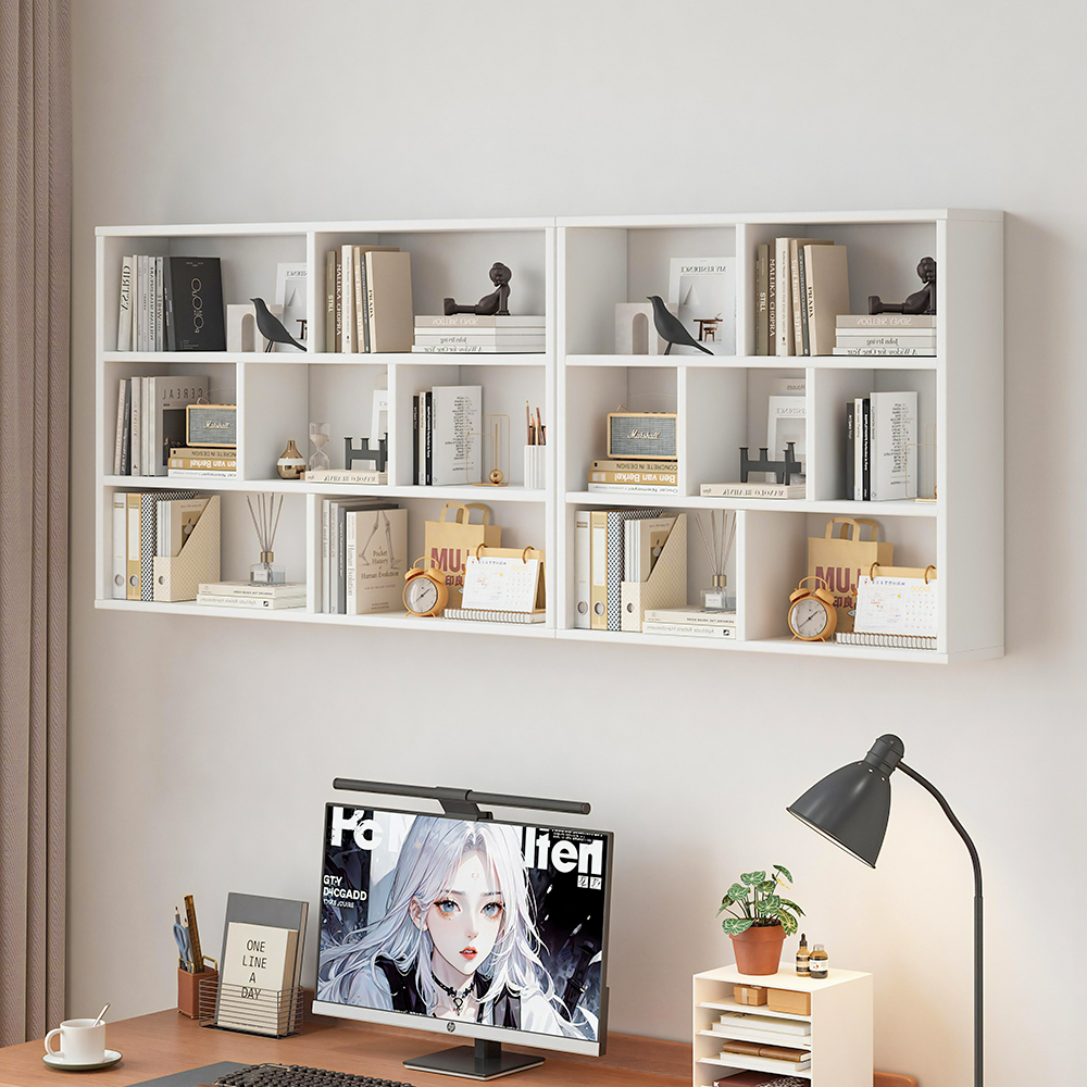 墙上实木书柜书架2025新款简约家居卧室创意壁挂式墙面收纳置物架