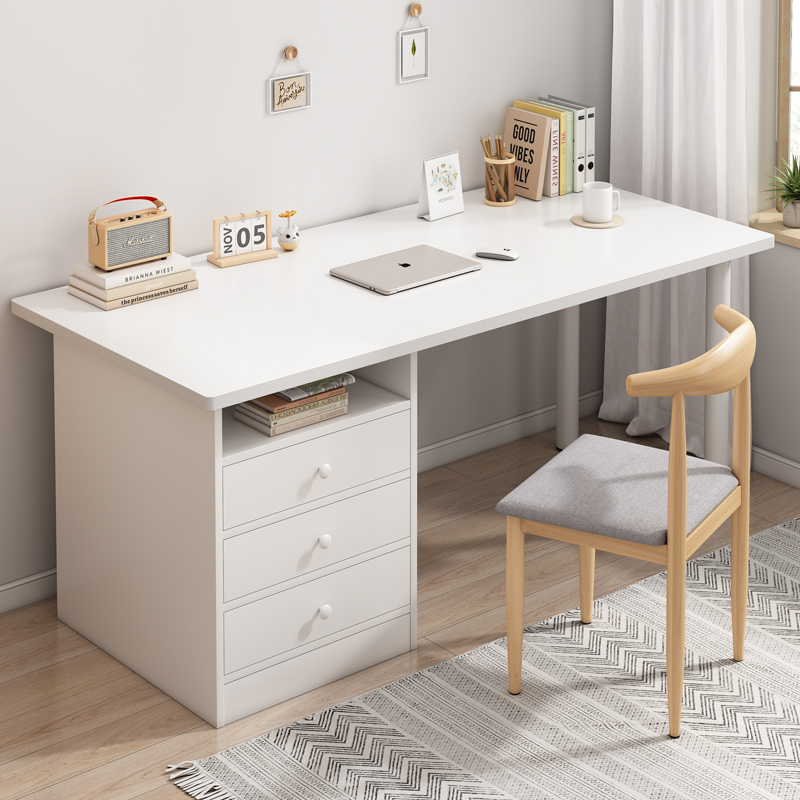 书桌家用台式电脑桌简易卧室小户型办公桌出租屋带抽屉学生写字桌