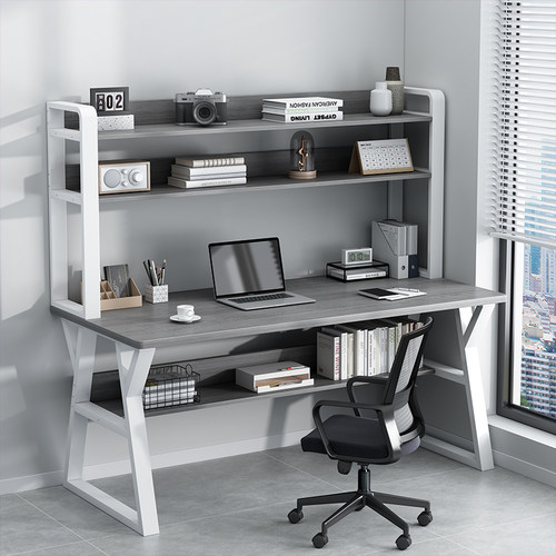 书架一体桌台式电脑桌