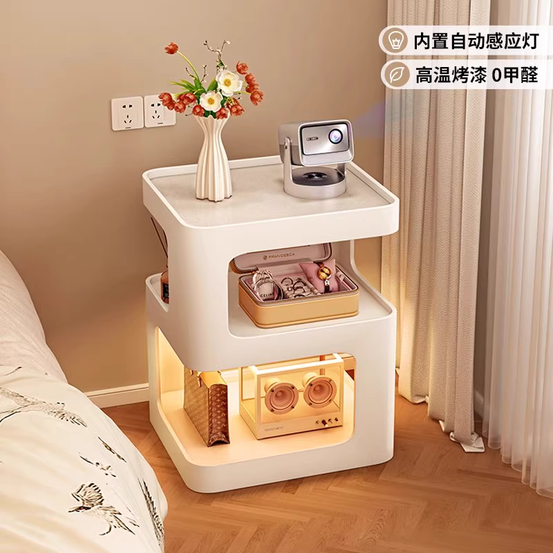床头柜小型家用卧室创意床边柜简约现代收纳置物架子铁艺移动边几