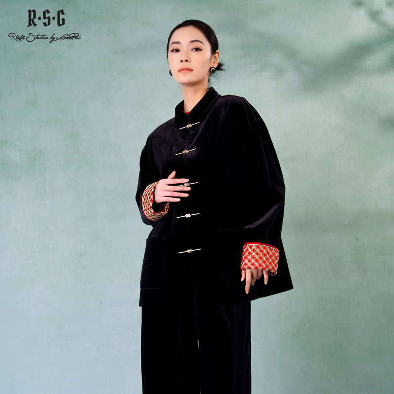 RSG中式老钱风袖口铜钱刺绣外套