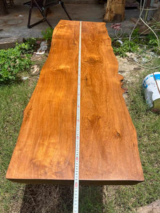 缅甸柚木瓦城料干泡台平板大板桌电视柜吧台茶桌茶几长178宽55厚5