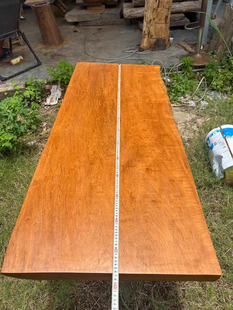 缅甸柚木瓦城料干泡台平板大板桌电视柜吧台茶桌茶几长146宽60厚5