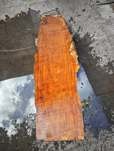 缅甸花梨木原木料茶盘板.平板.干泡台.带水波纹长138宽30厚4 5cm