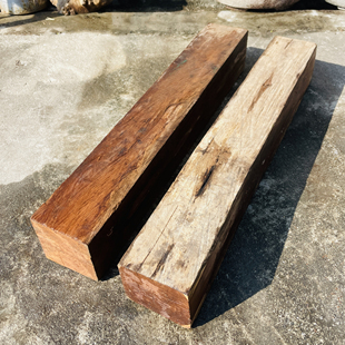 缅甸柚木 瓦城料方桐 原木料 无心材长条风水柱长120cm宽18*18cm