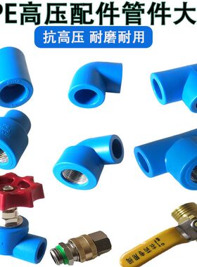 4分20PE高压打药管配件热熔加厚抗压60公斤内外丝接头三通截止阀