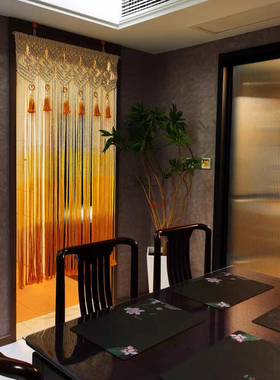 落日余晖染色编制挂毯门帘民宿房间玄关隔断手工文艺壁挂macrame