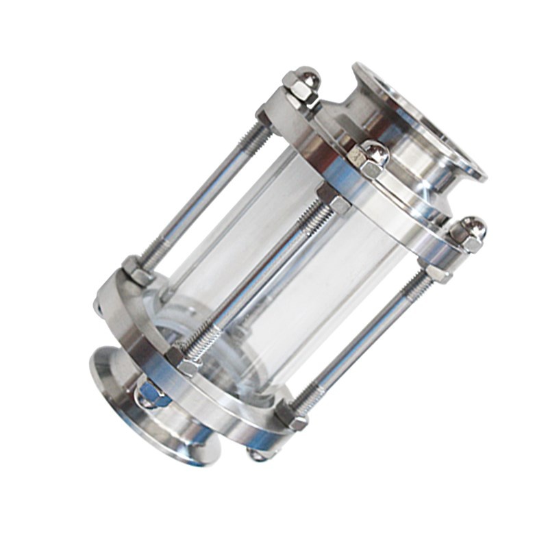 不锈钢快装视镜玻璃钢视盅304卫生级管道视镜卡箍卡扣法兰观察镜