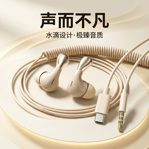 耳机入耳式3.5mm圆孔接口适用于OPPO华为vivo手机扁口通用游戏k歌