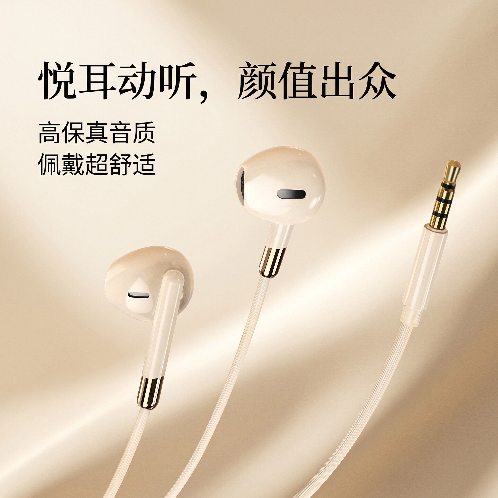 手机耳机半入耳式高音质适用vivo华为oppo圆孔type-c有线K歌带麦图片