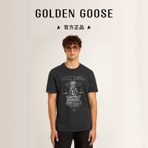 Golden Goose男装Journey黑色印花图案T恤25新品GGDB