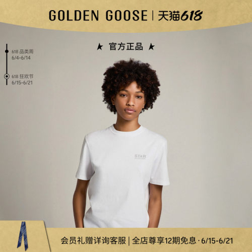 GoldenGoose女士白色短袖T恤