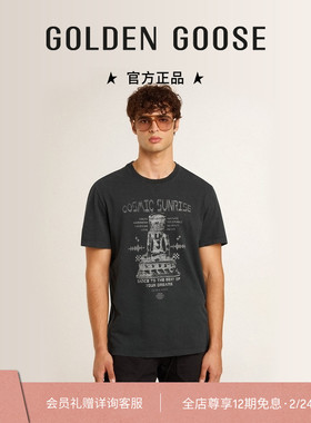 Golden Goose男装Journey黑色印花图案T恤25新品礼物GGDB