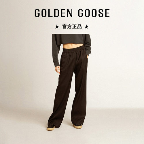 Golden Goose女GOLDEN系列棉羊毛黑色休闲裤季GGDB