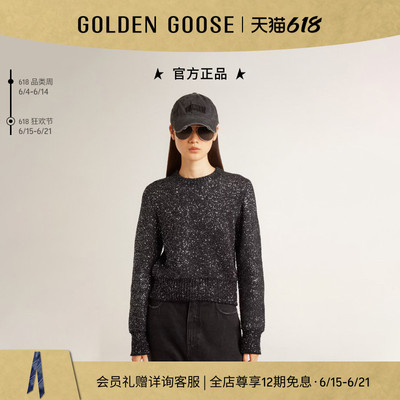 Golden Goose女装JOURNEY黑色亮片针织衫GGDB