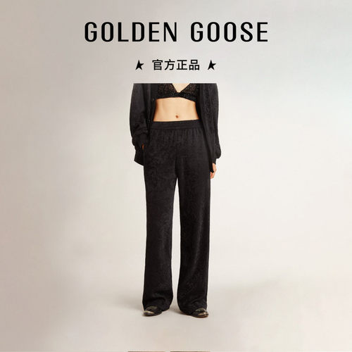 Golden Goose女款JOURNEY系列黑色休闲裤新款GGDB