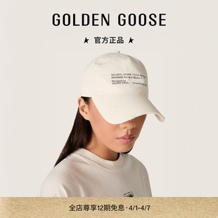新品 Golden Goose男女Journey复古白色棉质棒球帽GGDB 春季