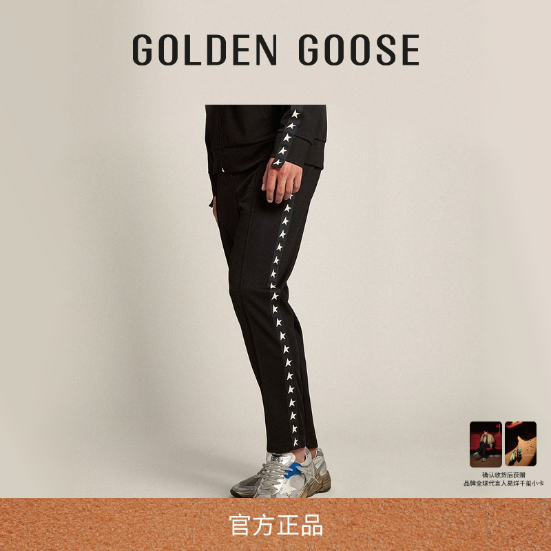 GoldenGoose男士黑色长裤休闲裤