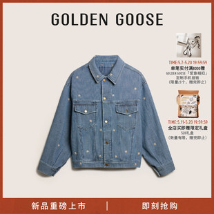 Journey系列2024新款 Golden 女款 Goose 蓝色纯棉休闲牛仔外套