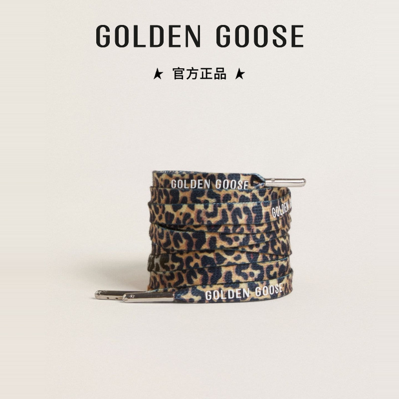Golden Goose米色豹纹印花鞋带GGDB图片