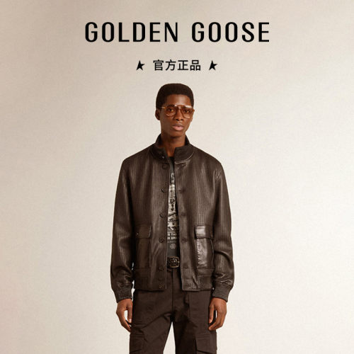【明星同款】Golden Goose男JOURNEY皮夹克GGDB