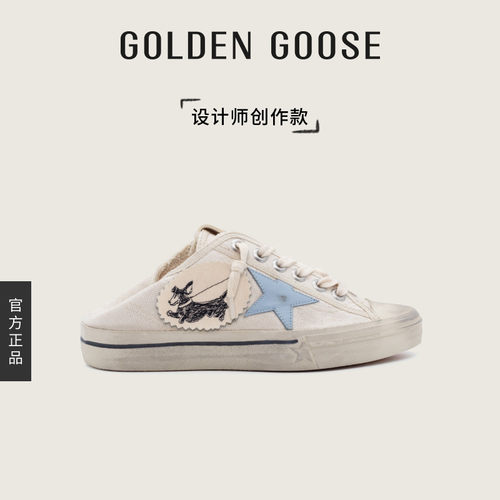 GoldenGoose线条宠物布贴女鞋