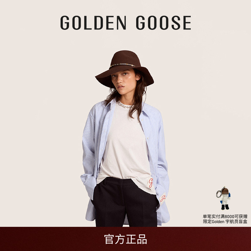 GoldenGoose女装长袖条纹衬衫