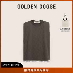 24年春夏新款 铆钉棉质上衣圆领垫肩无袖 Goose T恤衫 女装 Golden