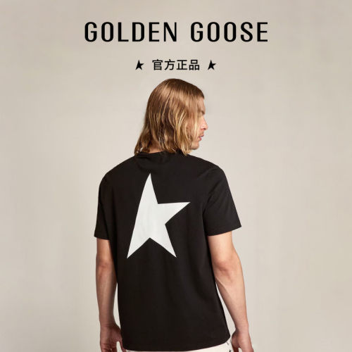 GoldenGoose男士黑色棉质T恤