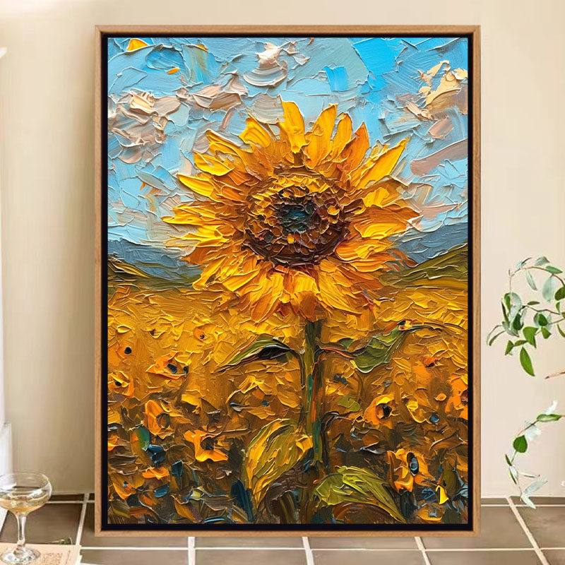 diy肌理画石英砂数字油画送礼物