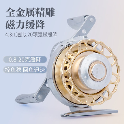 金飚王全金属渔轮鱼轮一键缓降自动排线金色桥钓钓微铅放线镂空