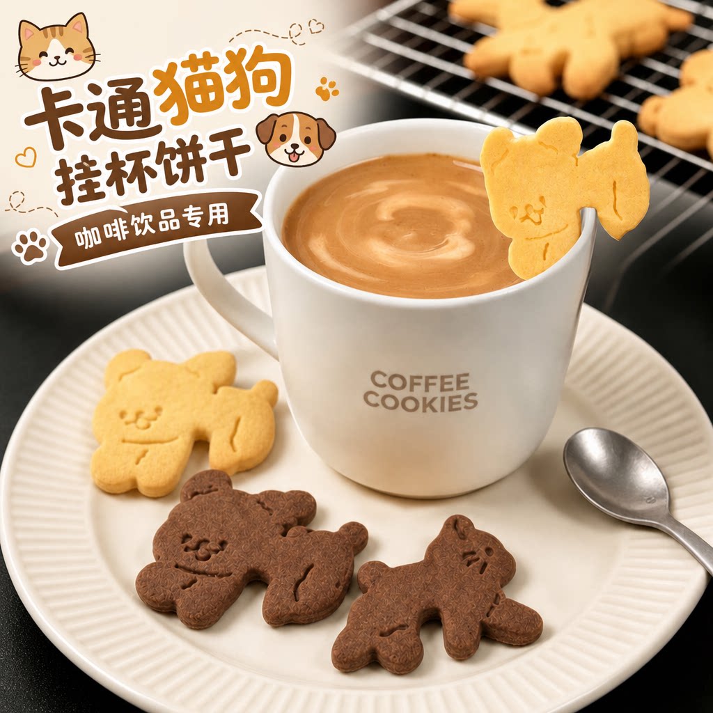 挂杯饼干可爱猫狗蛋糕装饰品摆件图片