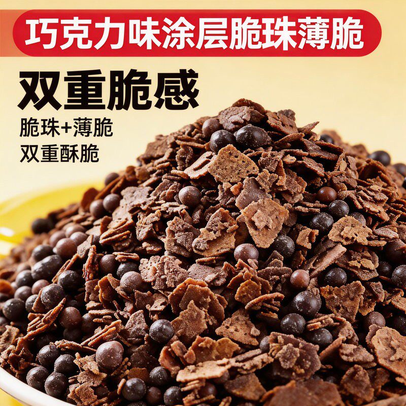 巧克力脆珠奥巧夹心馅料涂层黄油薄脆片蛋糕装饰甜品烘焙专用商用