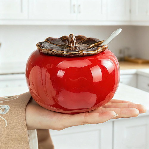 小吃店厨房陶瓷吉祥调味罐