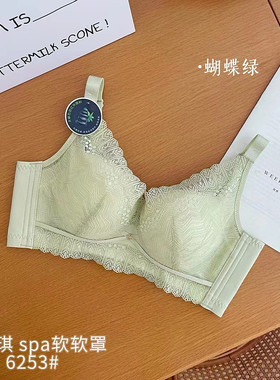 调整型中薄B杯无钢圈文胸罩透气柔软收副乳集中性感聚拢内衣6253