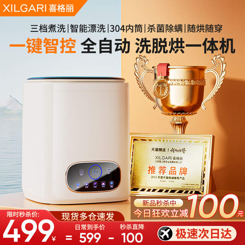 内衣裤洗衣机高温杀菌迷你全自动洗脱烘干一体专用小型洗袜子神器