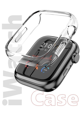 适用于苹果手表11代10/9/8/7手表壳46mm镂空半包42mm手表保护壳Apple WatchSE3软壳45mm全包UItra1/2/3透明套