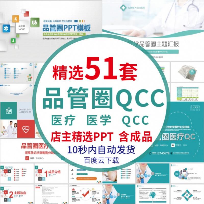 医生护士护理PDCA循环案例品管圈QCC成果汇报ppt模板医学医院