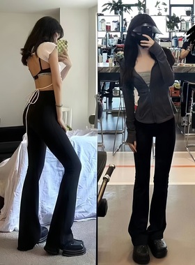 性感高腰瑜伽微喇叭裤女Groove外穿显瘦运动健身提臀长裤微喇裤