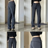 Softstrreme高腰阔腿裤 女空气层显瘦luludarling瑜伽直筒休闲裤