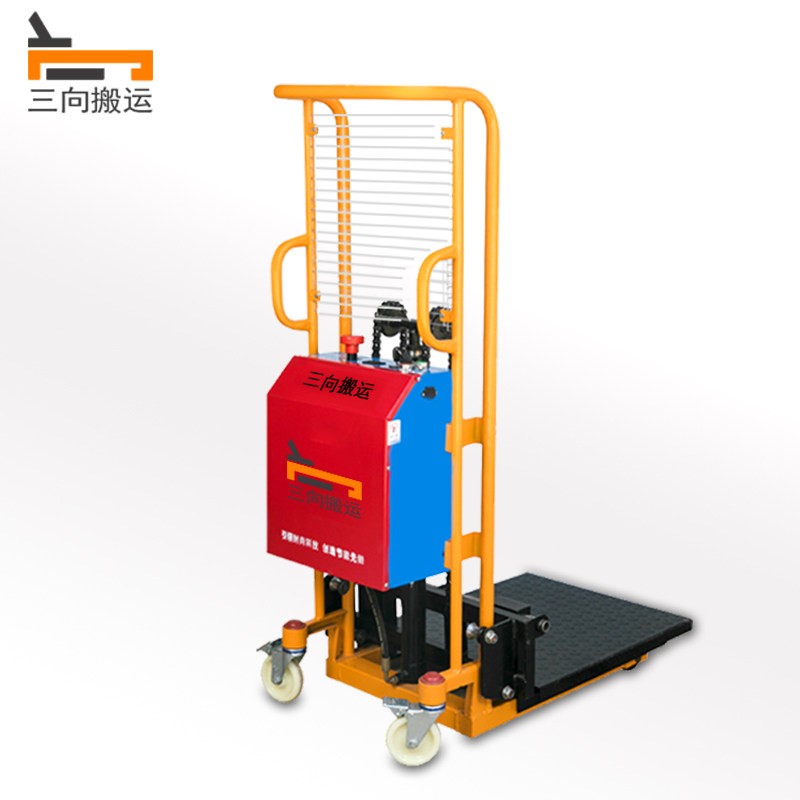 电动升降叉车小型手推搬运车堆高车改装半电动装卸叉车微型升高车