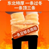 超厚打底裤 羊羔绒东北哈尔滨旅游装 备高腰肥大码 女1000克高弹收腹