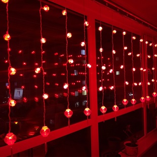 阳台过年灯饰2021年新年彩灯楼房阳台春节家庭布置窗户挂件家里挂